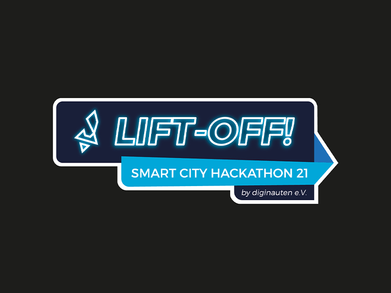 Logodesign für den Lift-Off! Smart City Hackathon in Garbsen von der Agentur übereck GmbH mit Sitz in Garbsen.